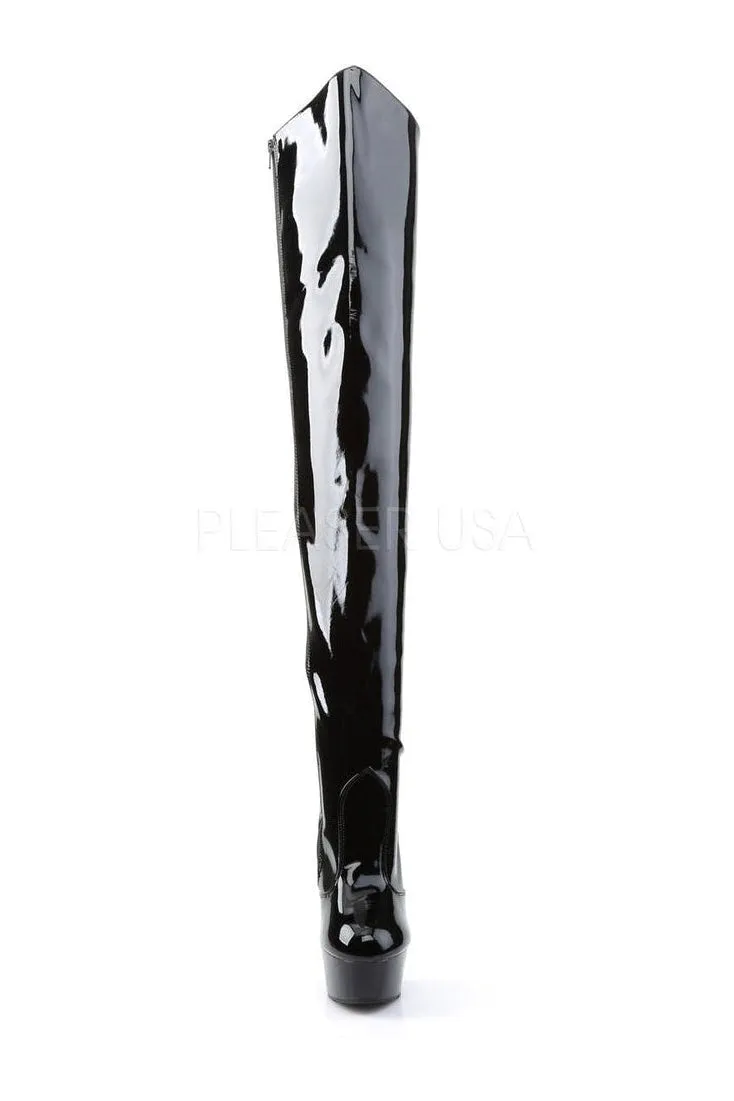 DELIGHT-3010 Platform Boot  | Black Patent