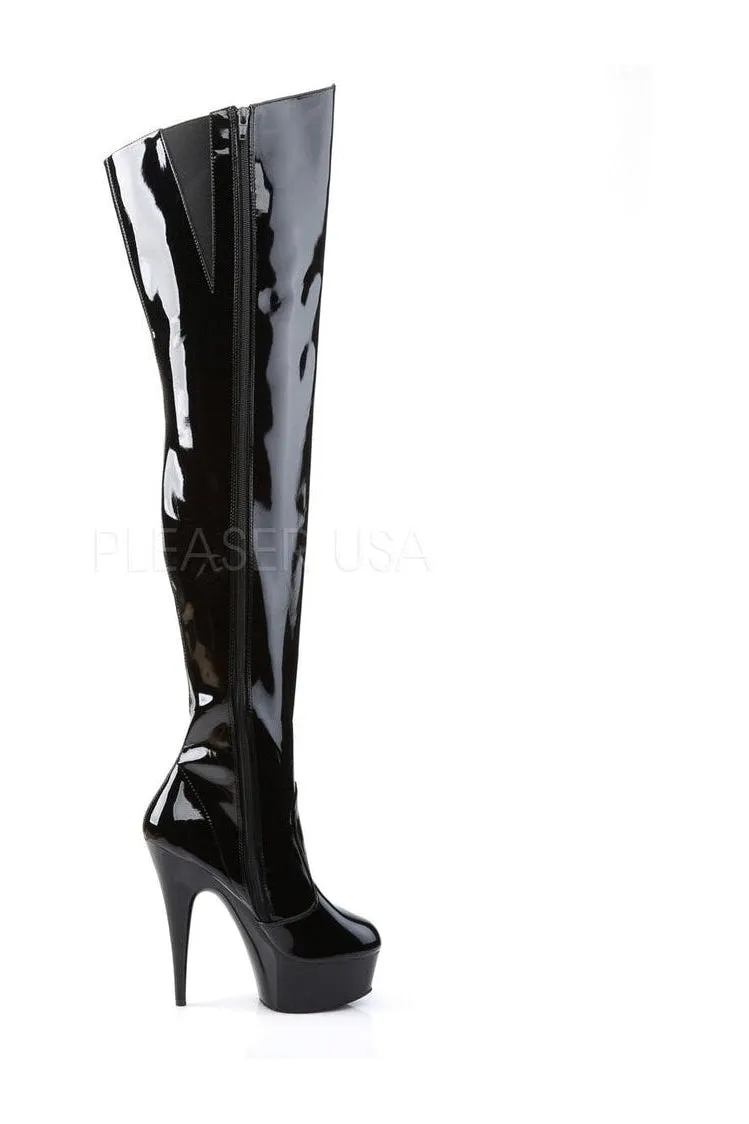 DELIGHT-3010 Platform Boot  | Black Patent