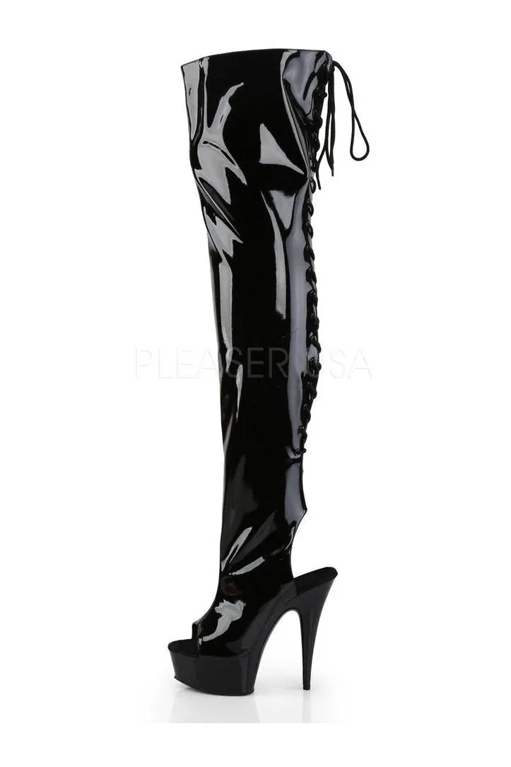 DELIGHT-3017 Platform Boot  | Black Patent
