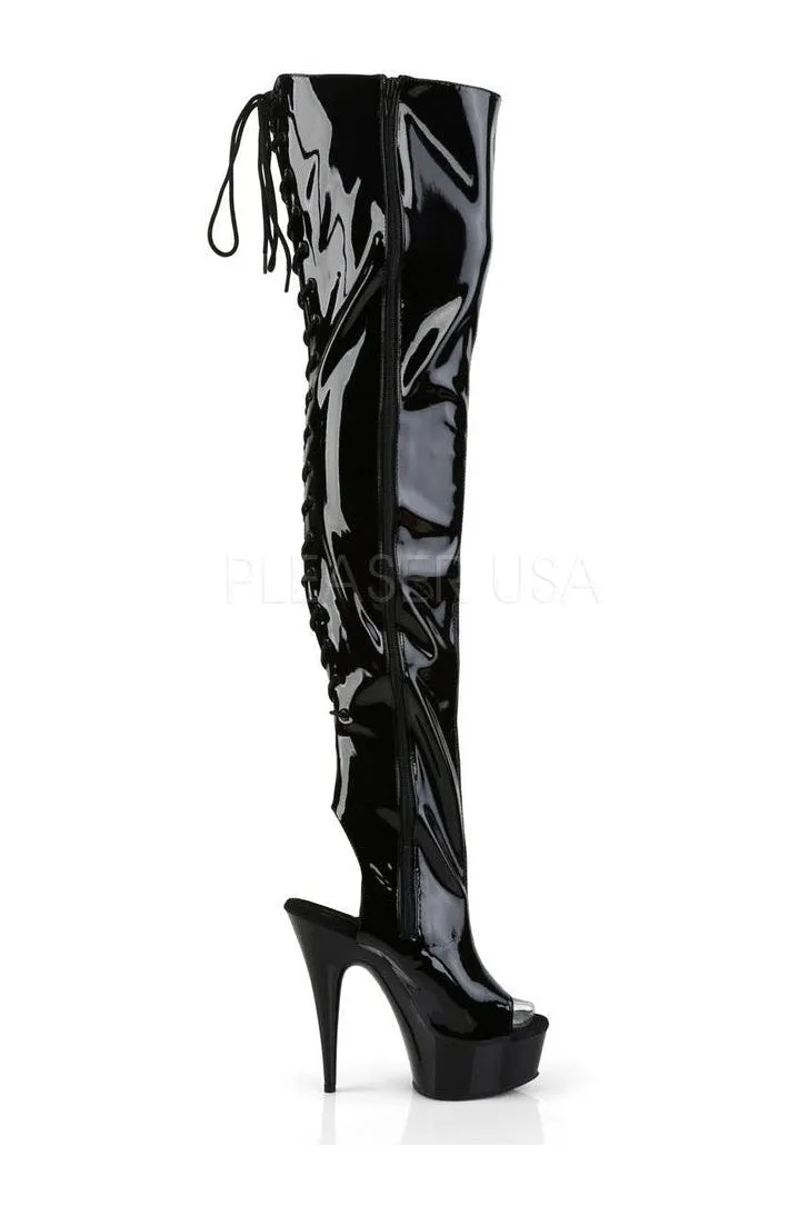 DELIGHT-3017 Platform Boot  | Black Patent
