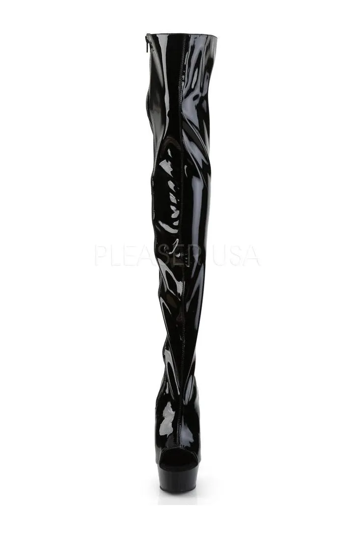 DELIGHT-3017 Platform Boot  | Black Patent