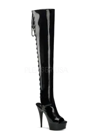 DELIGHT-3017 Platform Boot  | Black Patent