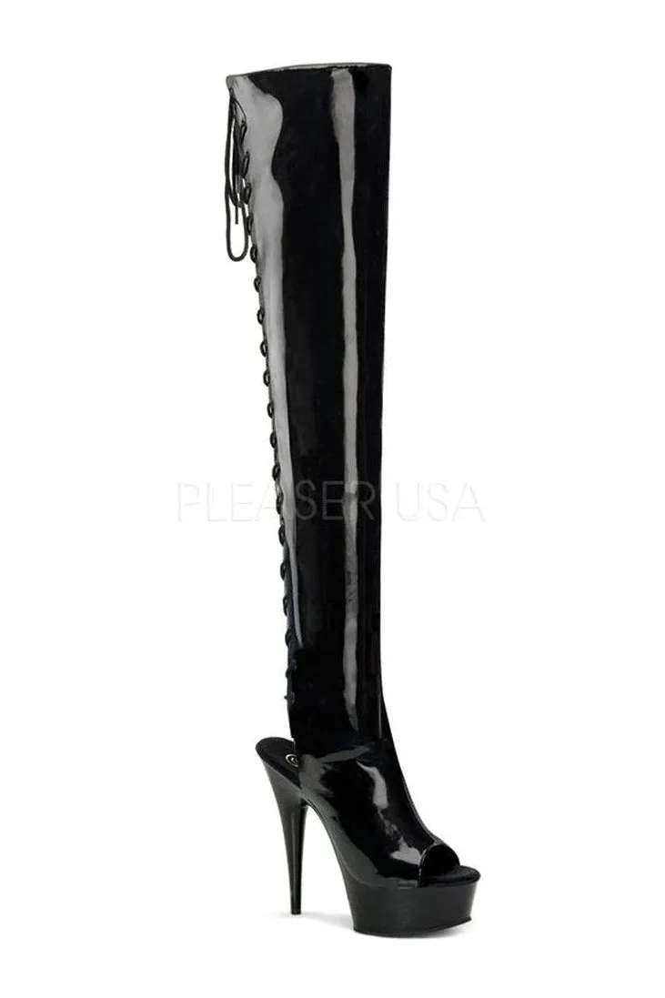 DELIGHT-3017 Platform Boot  | Black Patent