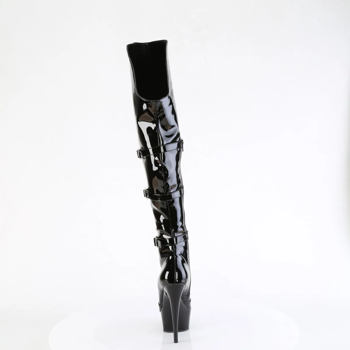 DELIGHT-3018  Black Stretch Patent/Black