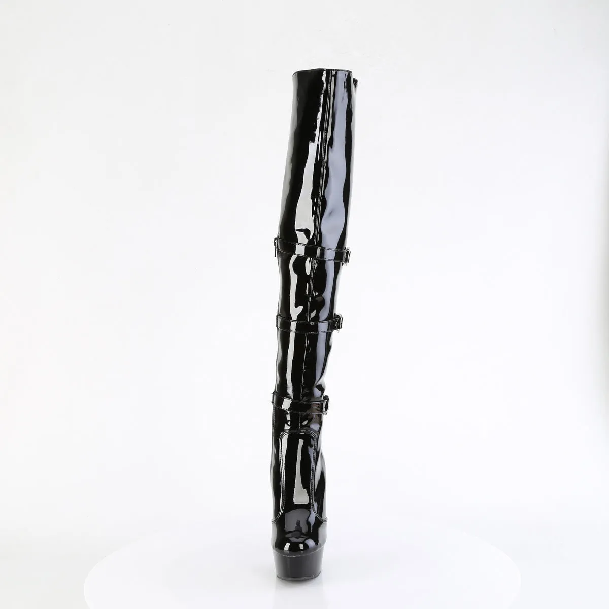 DELIGHT-3018  Black Stretch Patent/Black