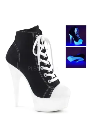 DELIGHT-600SK-02 Platform Ankle Boot | Black Canvas