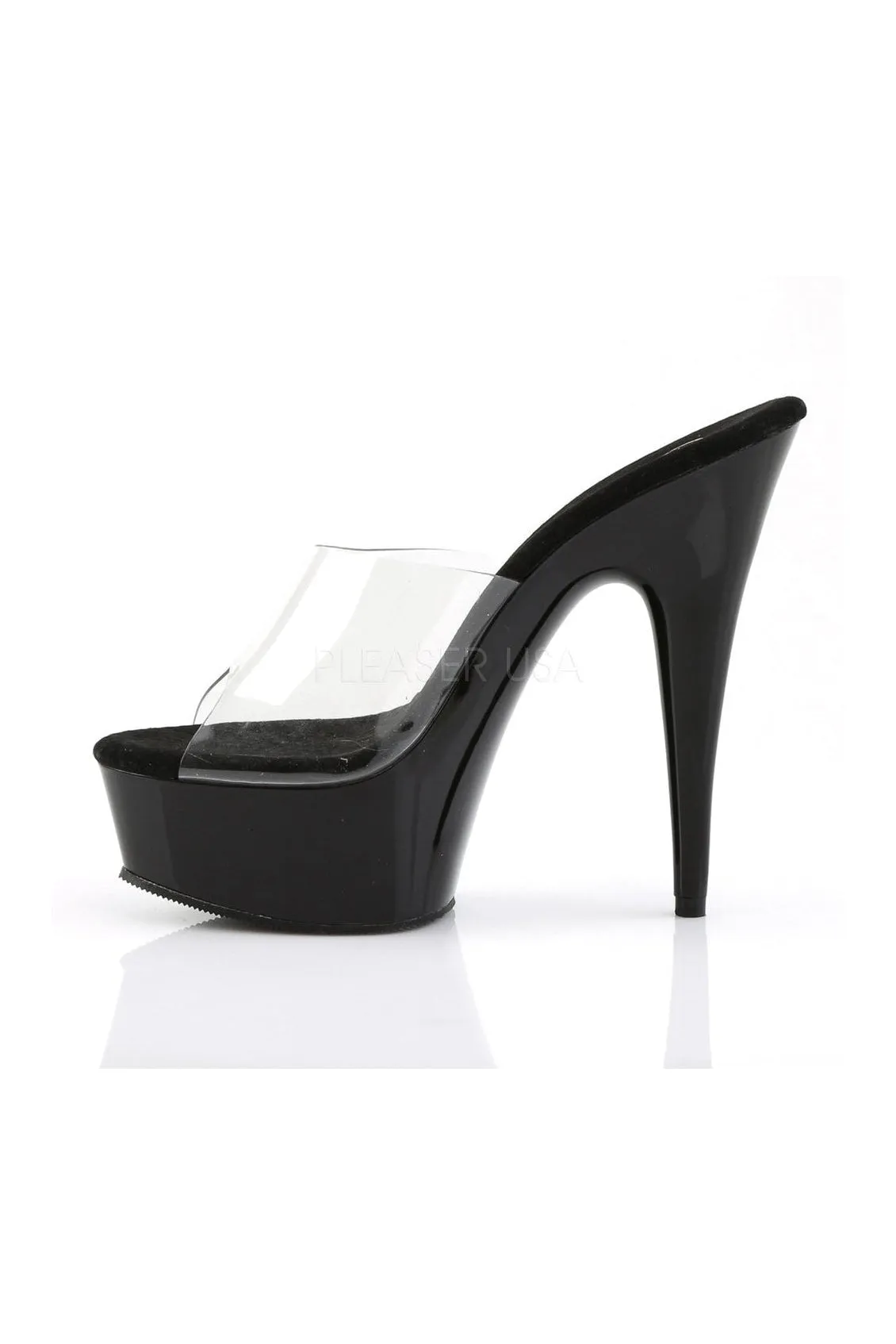 DELIGHT-601 Platform Slide  | Black Vinyl
