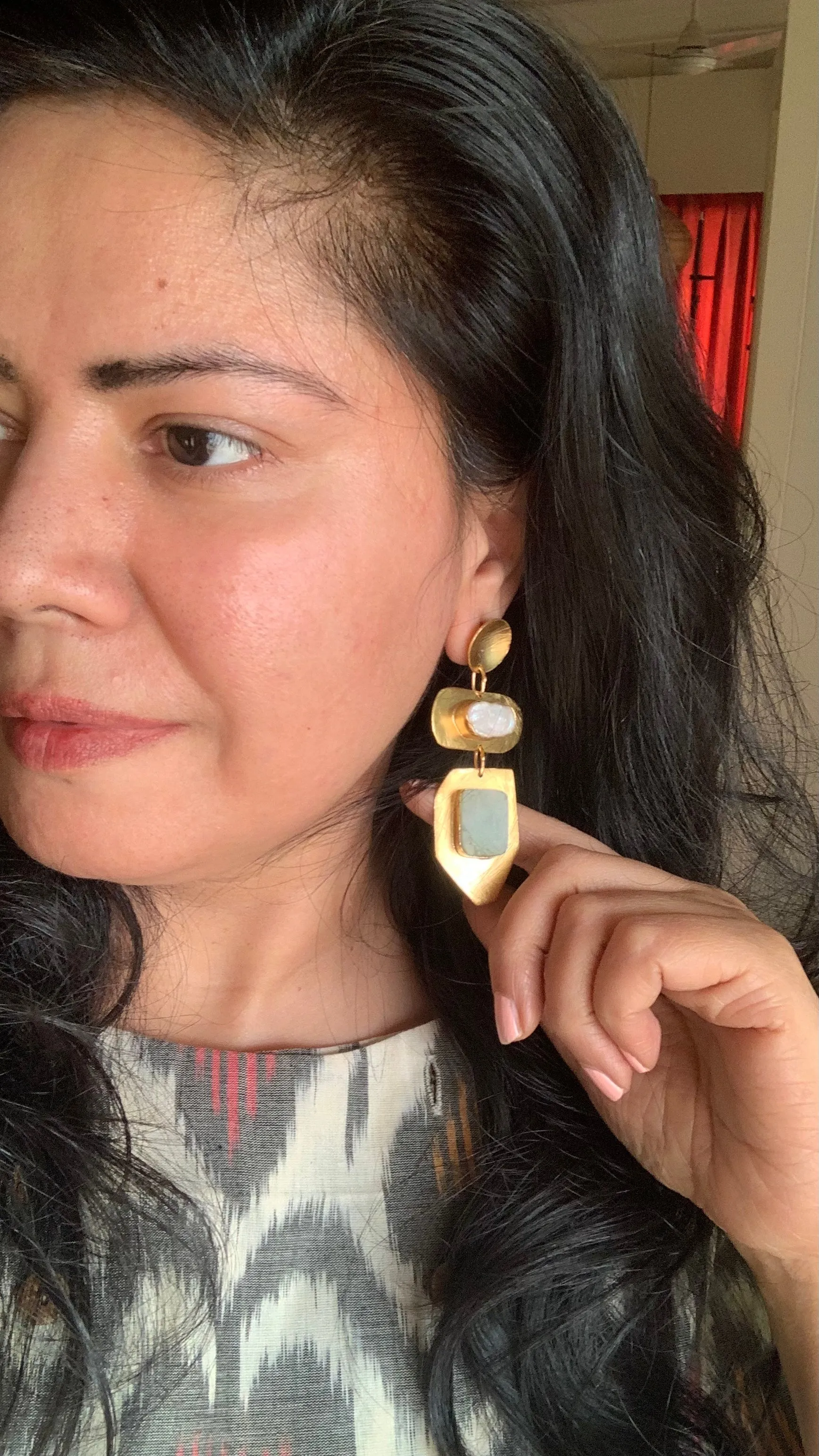 Designer Baroque Pearl Danglers