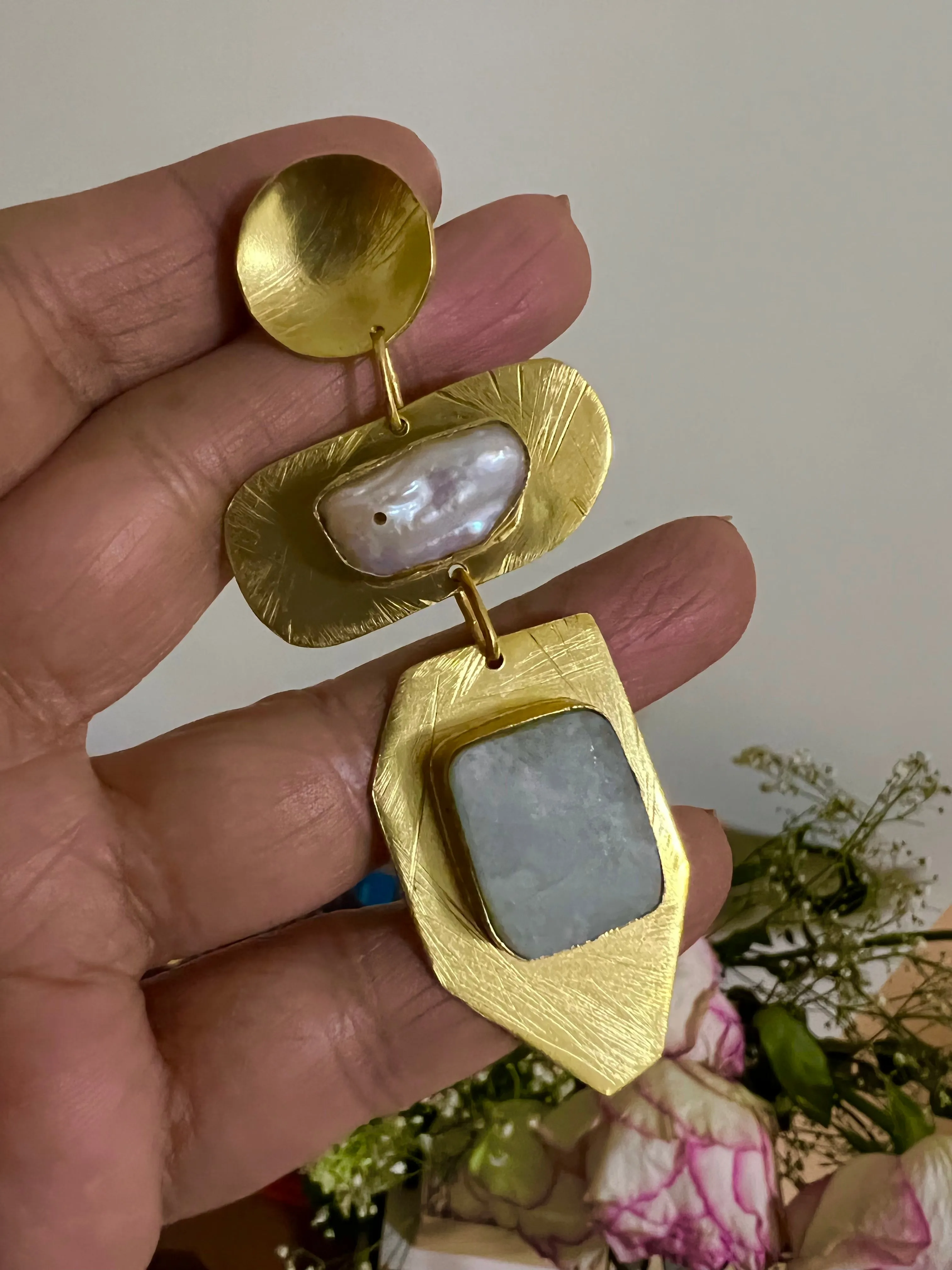 Designer Baroque Pearl Danglers