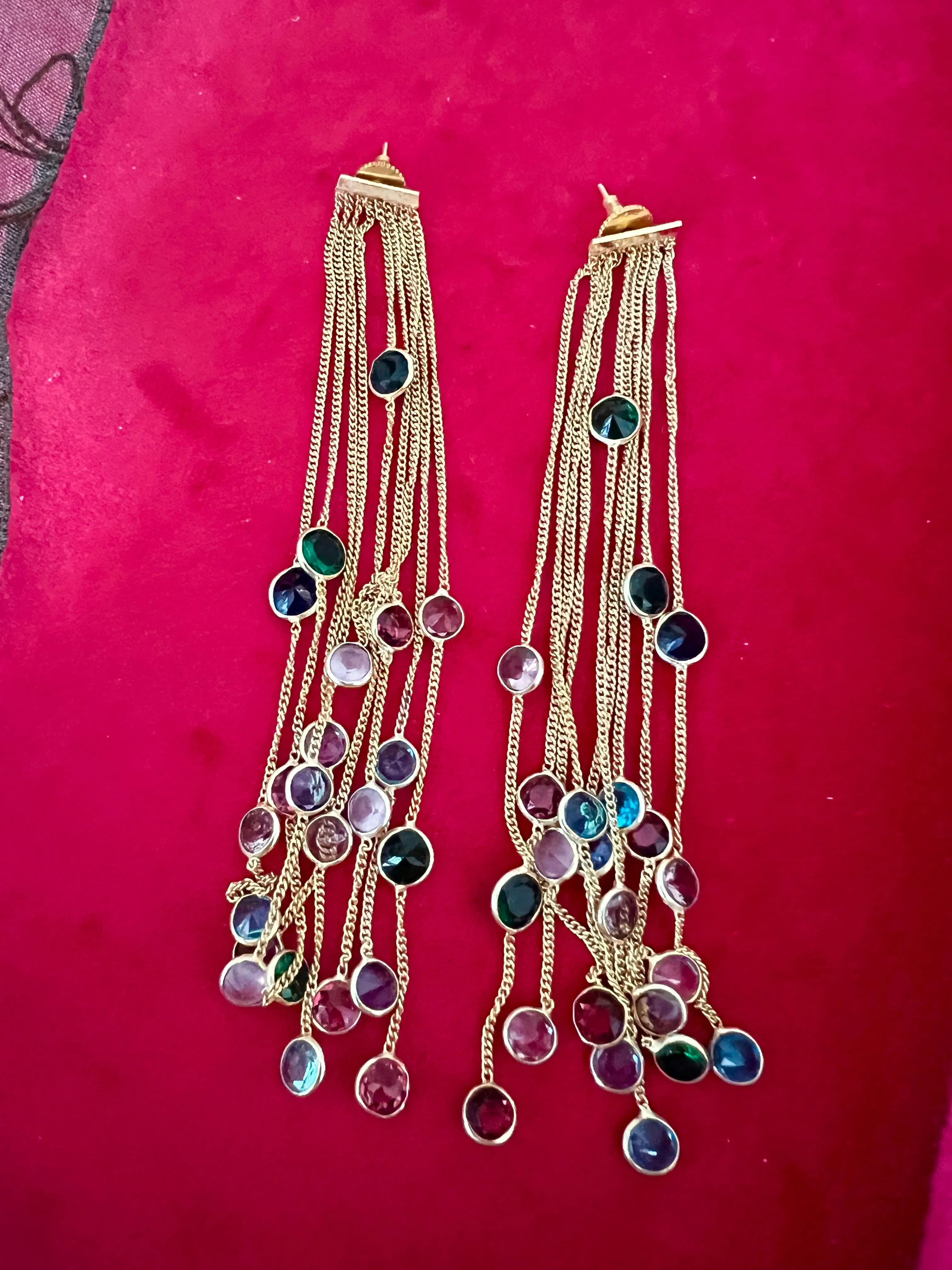 Designer Sapphire Long Earrings