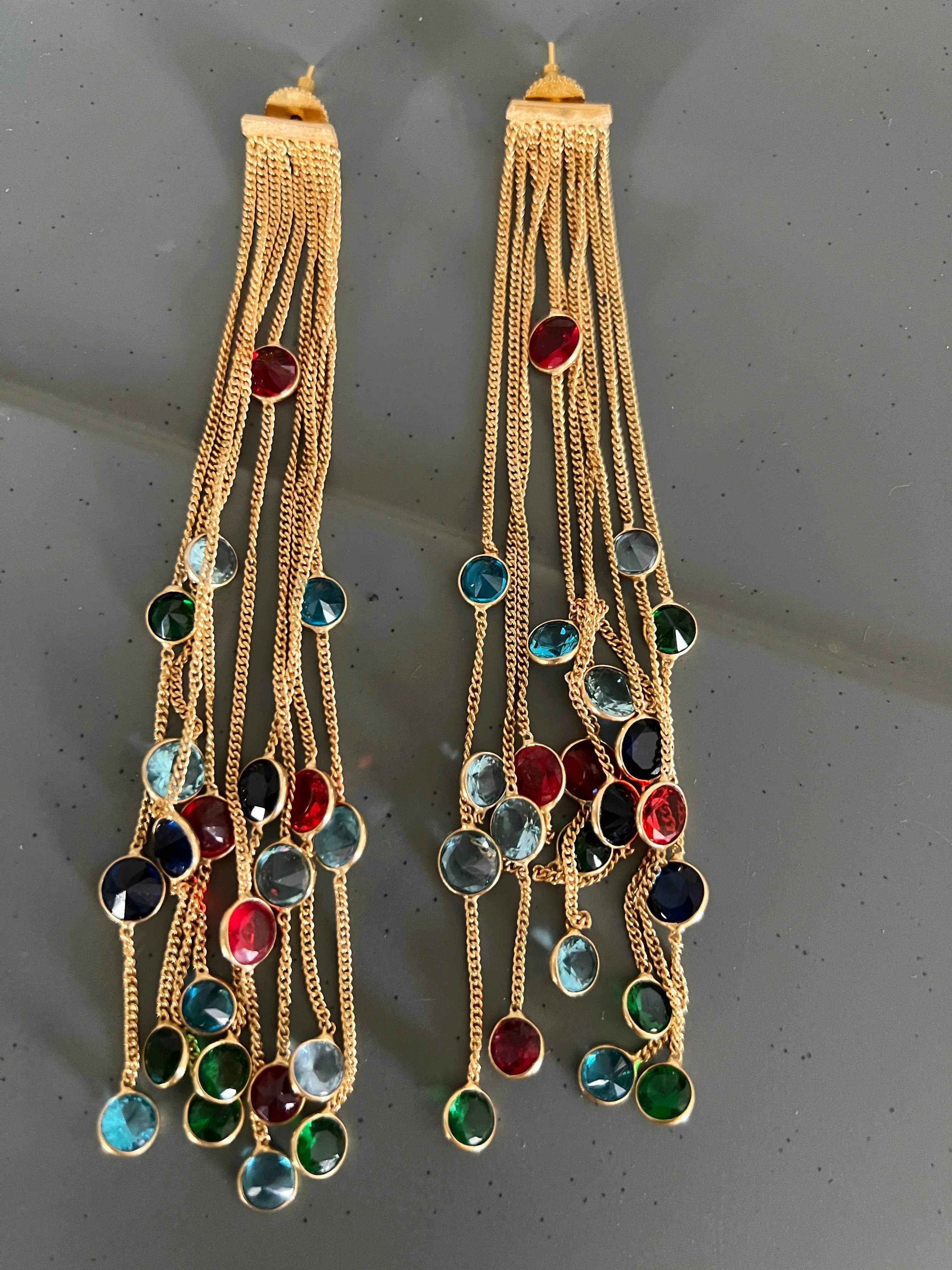 Designer Sapphire Long Earrings