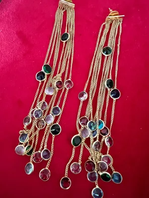 Designer Sapphire Long Earrings