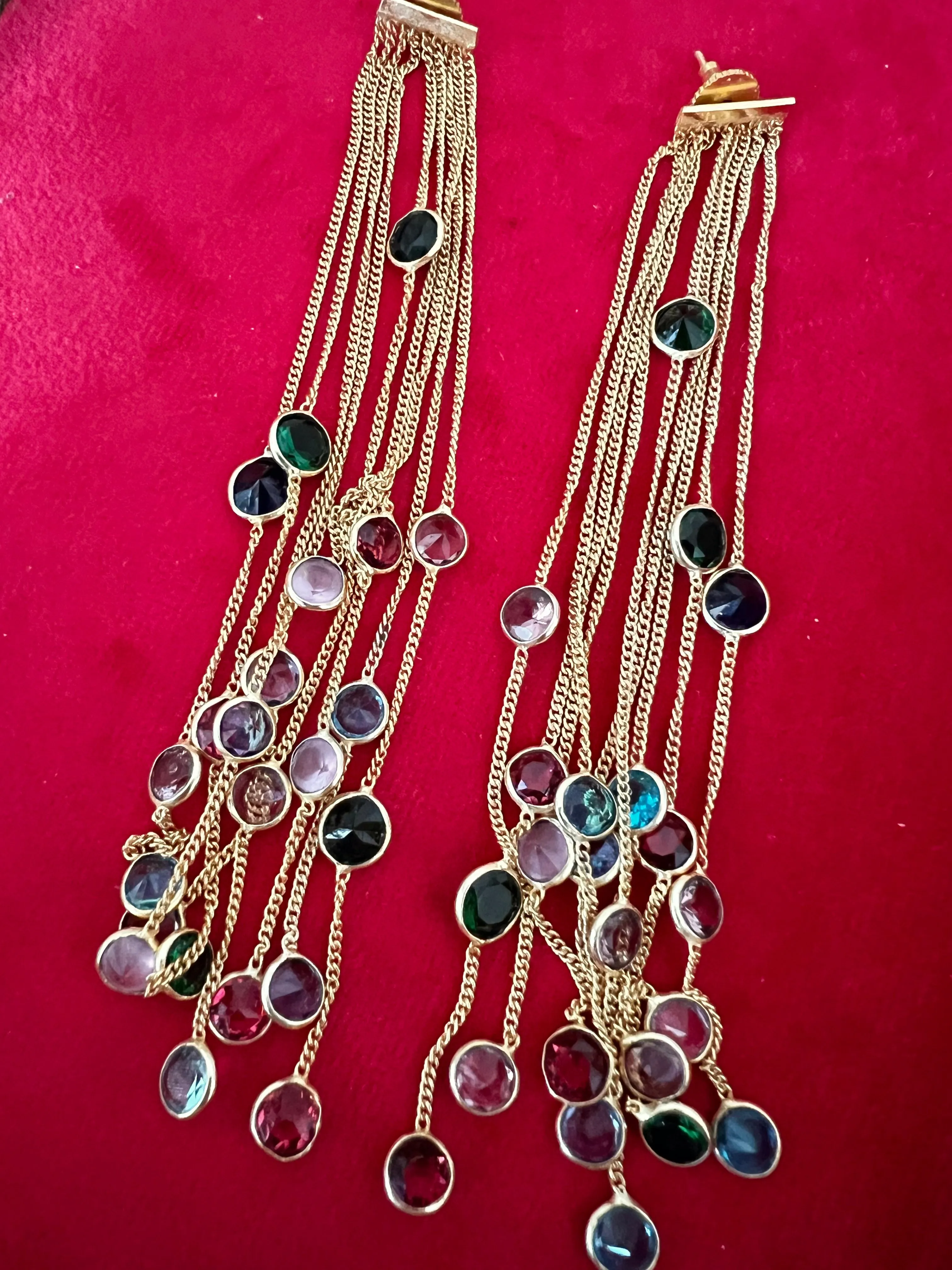 Designer Sapphire Long Earrings
