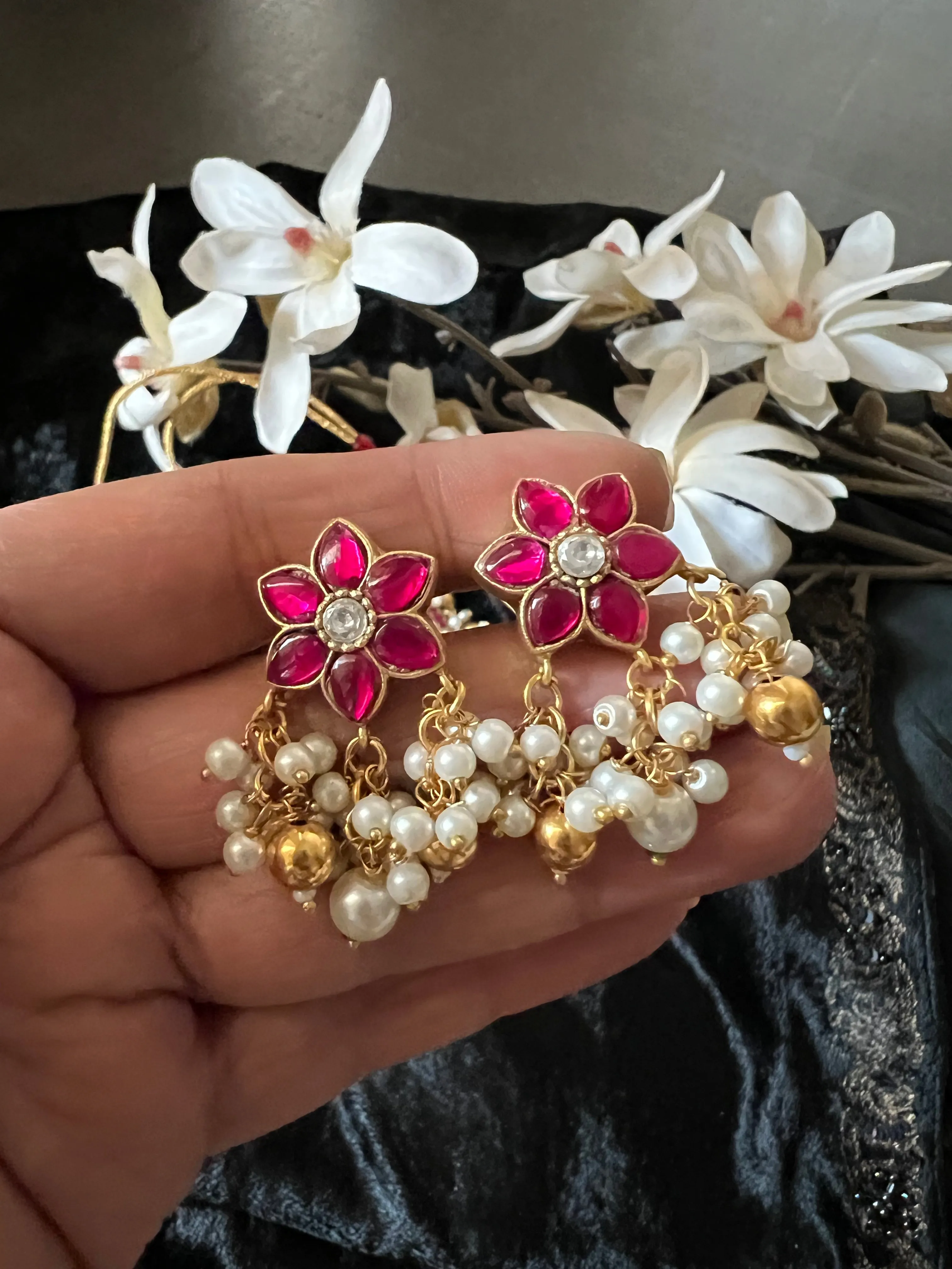 Designer Wedding Necklace with Kundan Earrings