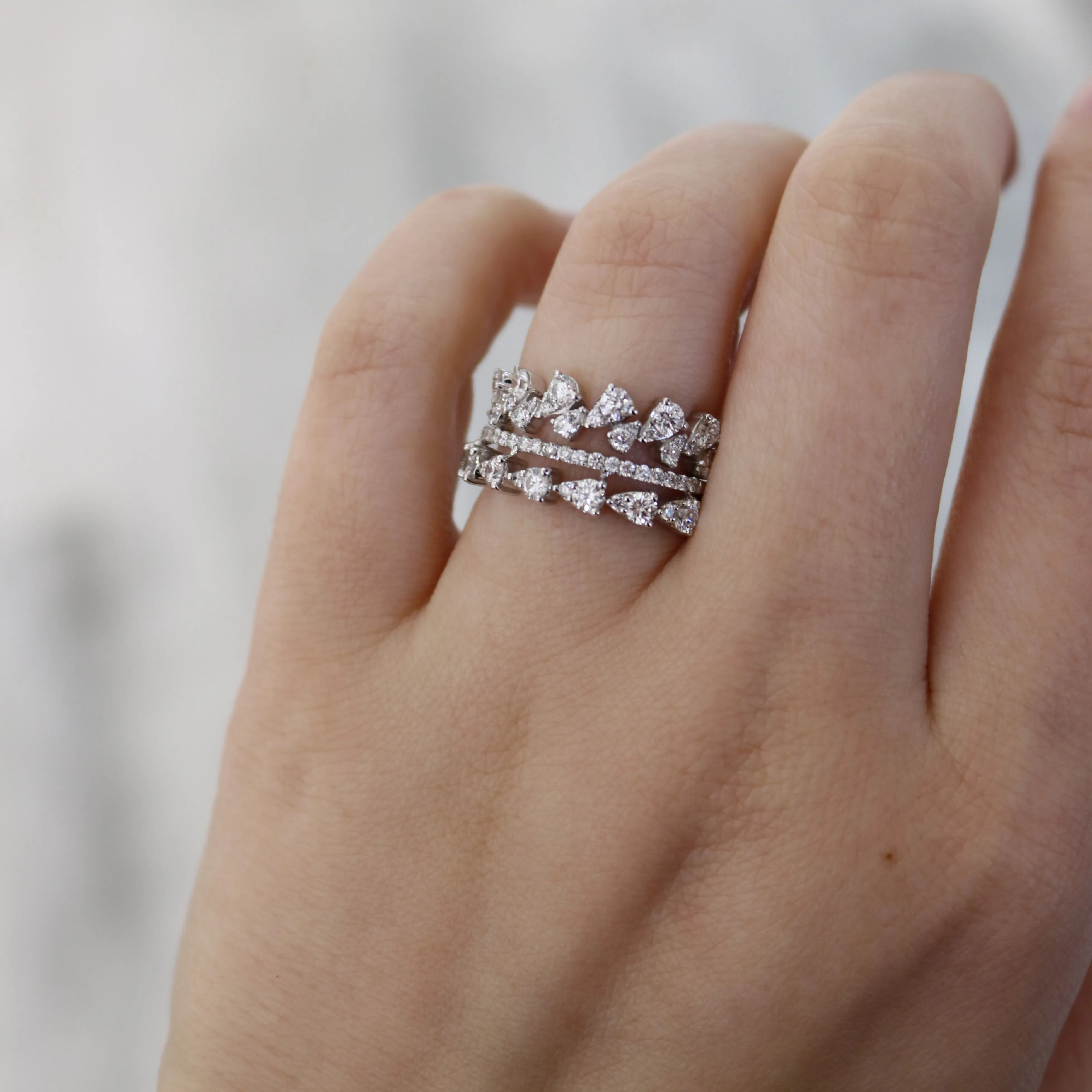 Diamond 2-Row Fashion Ring