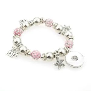 DIY Snap Bracelet Elasticity Beads Bracelet Fit 18mm Snap Button For Women
