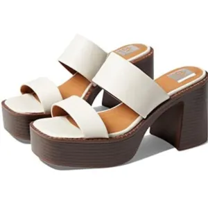 DV by Dolce Vita Zillee Double Band Platform Leather Summer white sandal size 10