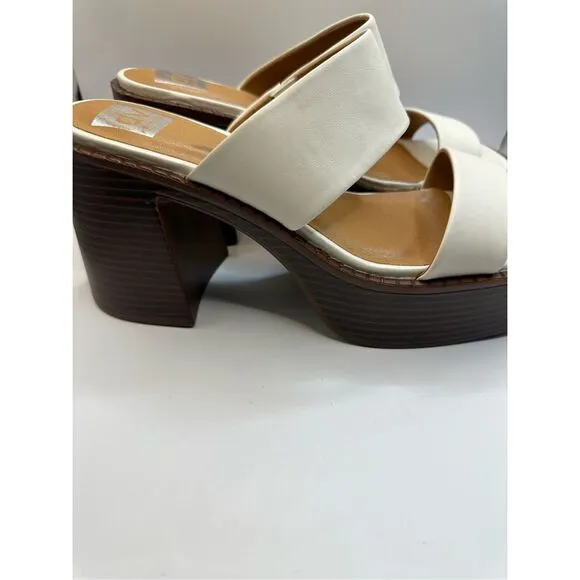 DV by Dolce Vita Zillee Double Band Platform Leather Summer white sandal size 10