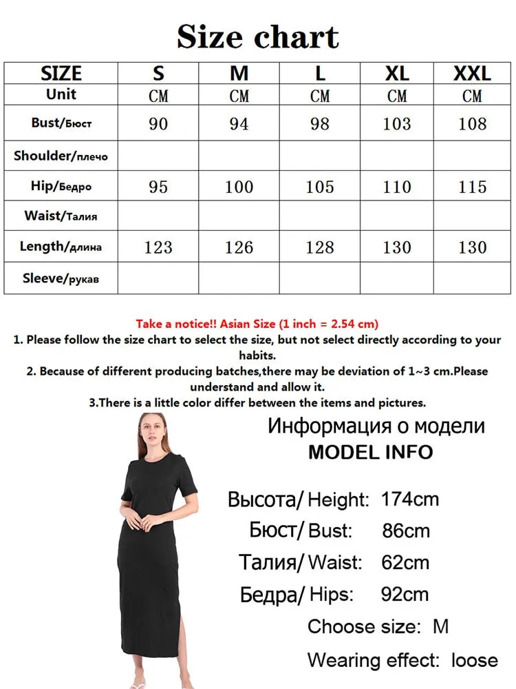 Elegant Black Maxi Dress with High Slit - Cotton Bodycon Summer Dress
