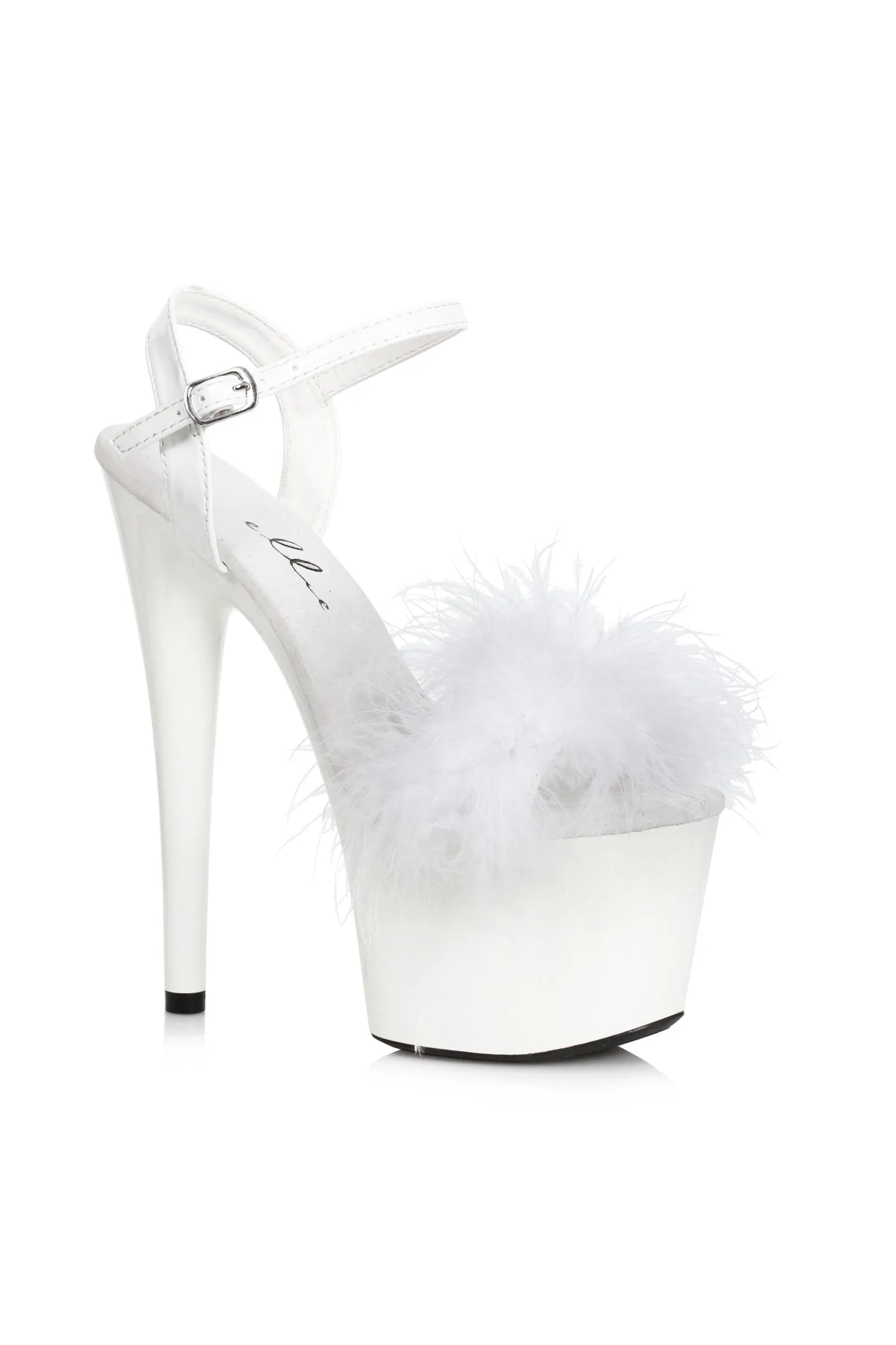 Ellie 709-WHITNEY 7" Platform Sandal With Marabou