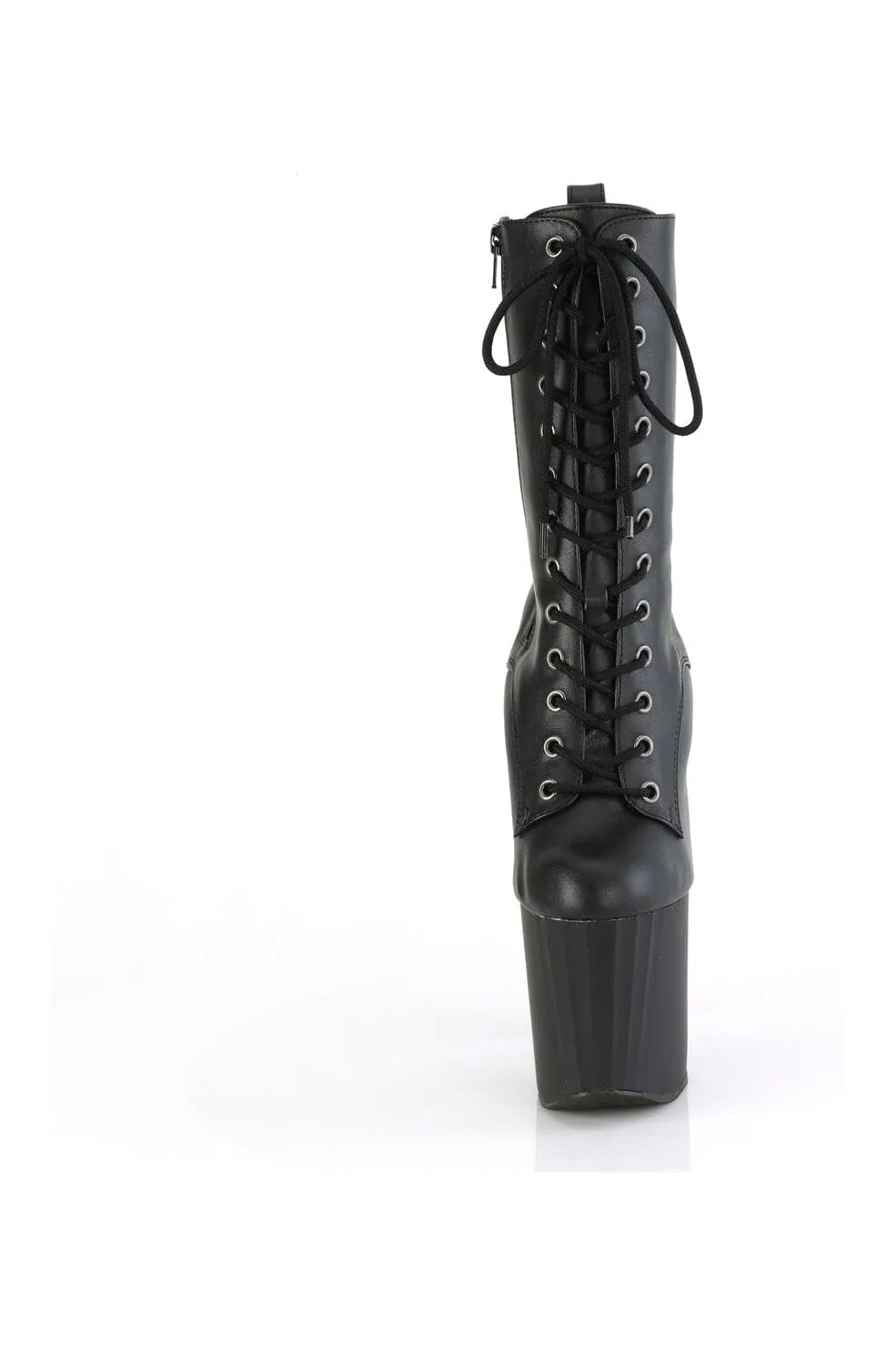 ENCHANT-1040 Black Faux Leather Knee Boot