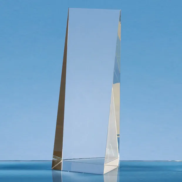 Engraved Crystal Wedge Rectangle Award