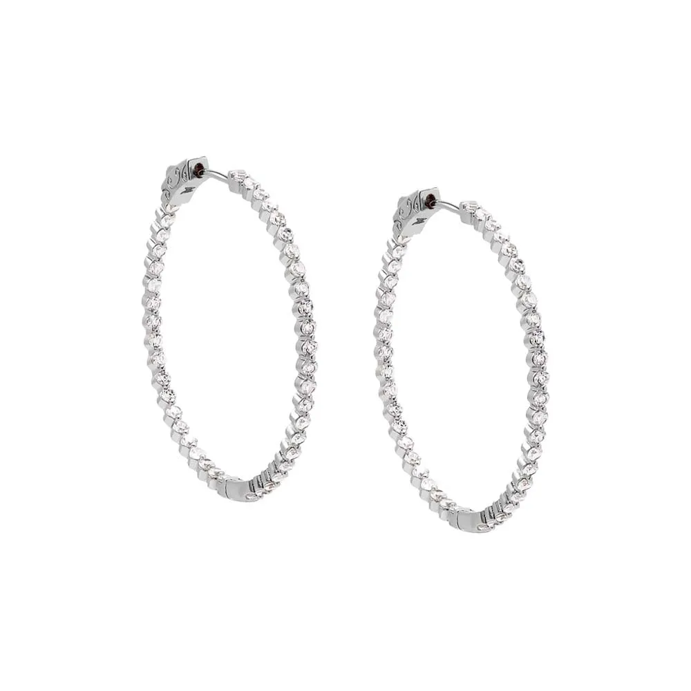 Fancy CZ Tennis Open Hoop Earirng
