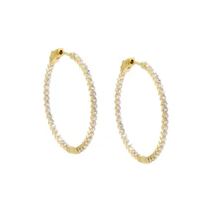 Fancy CZ Tennis Open Hoop Earirng