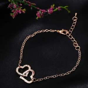 Ferosh Rosegold Dual Hearts Bracelet