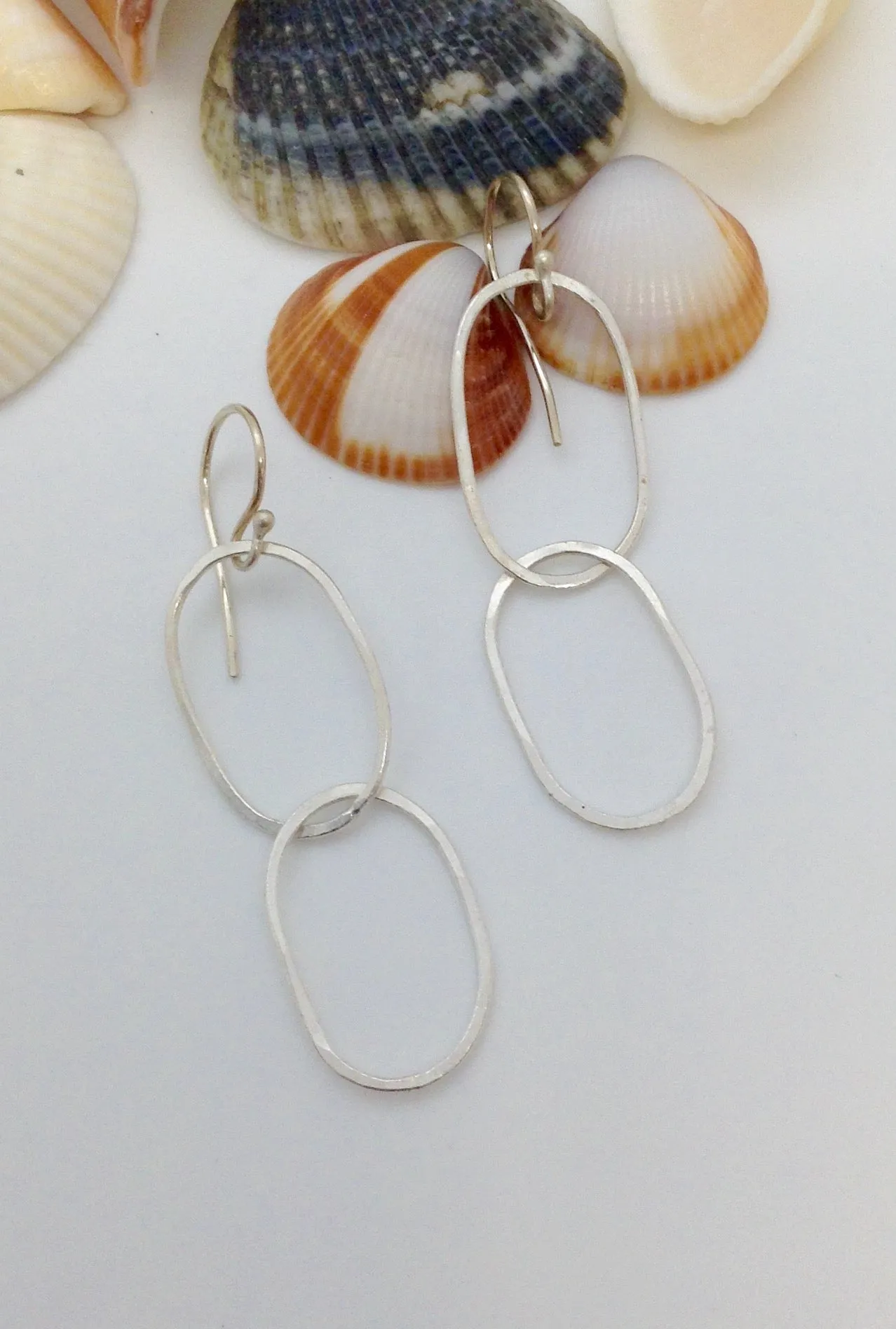 Fine Silver Oval Link Earrings
