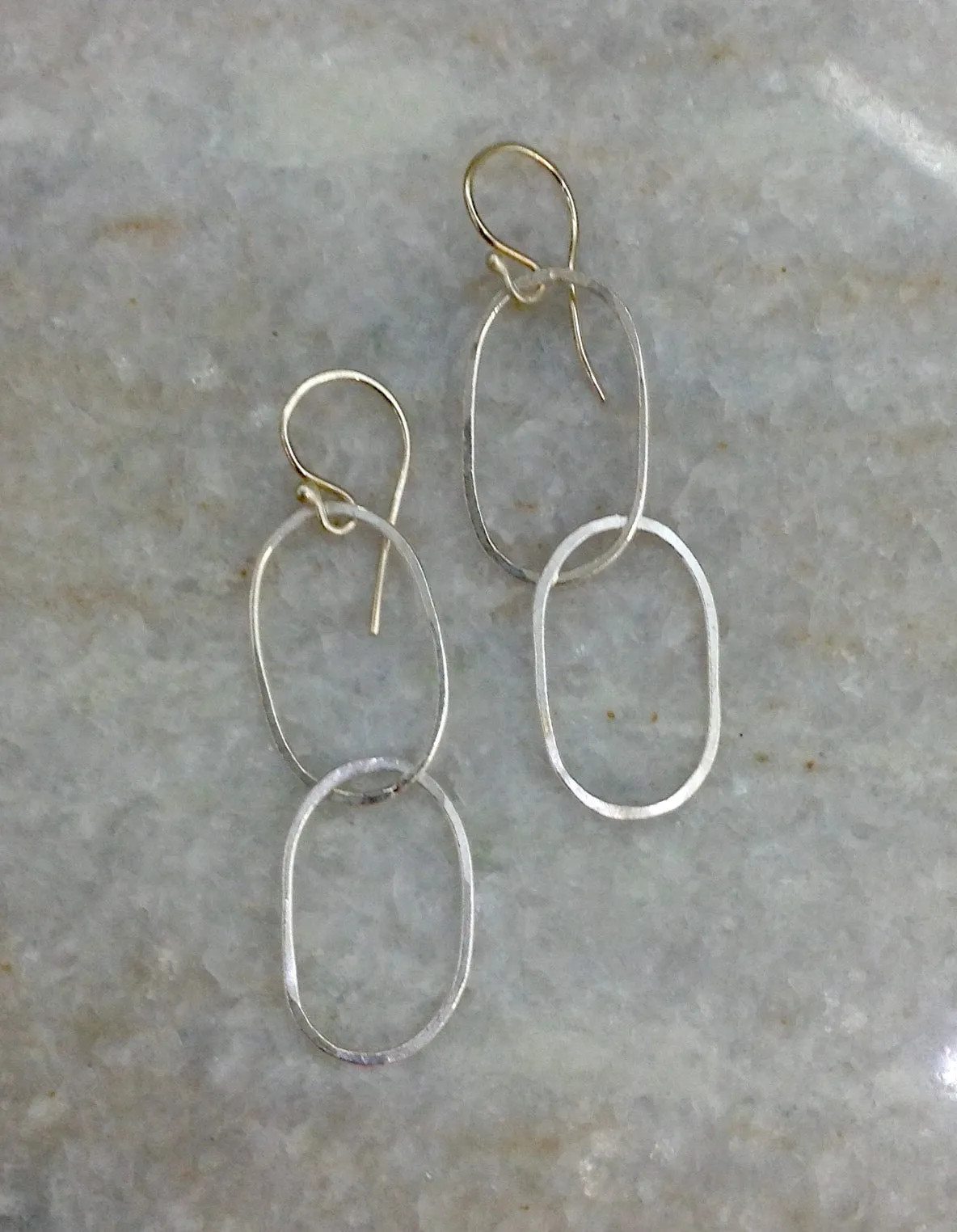 Fine Silver Oval Link Earrings