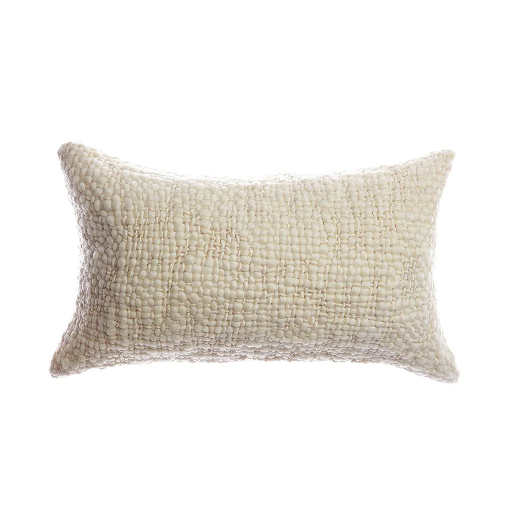 Flame Natural Wool Lumbar Pillow