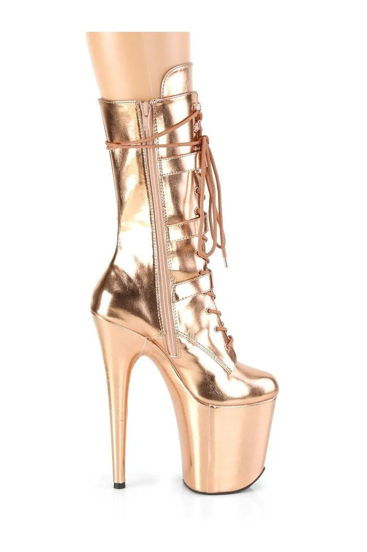FLAMINGO-1053 Exotic Boot | RoseGold Faux Leather