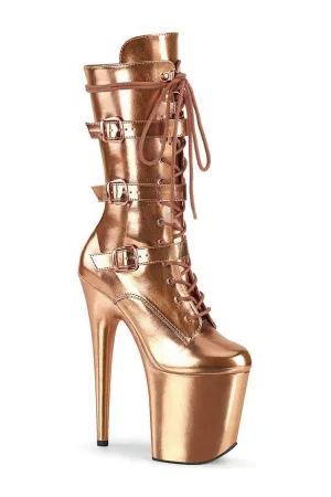 FLAMINGO-1053 Exotic Boot | RoseGold Faux Leather