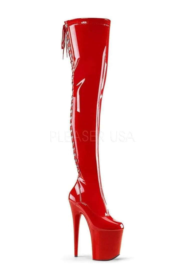 FLAMINGO-3063 Platform Boot  | Red Patent