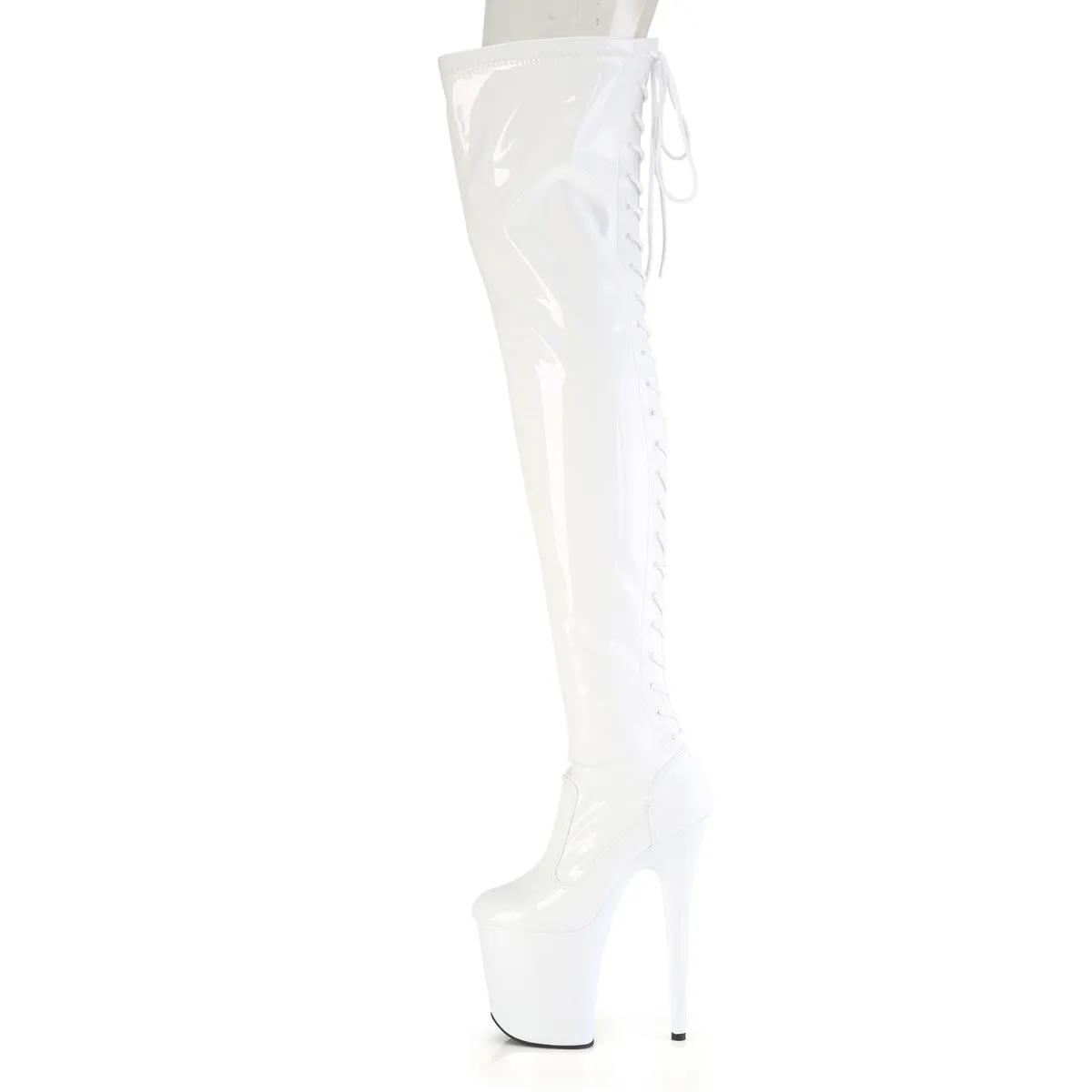 FLAMINGO-3850  White Stretch Patent/White