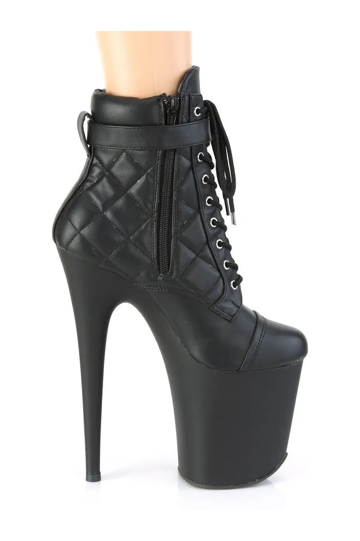 FLAMINGO-800-05 Exotic Ankle Boot | Black Faux Leather