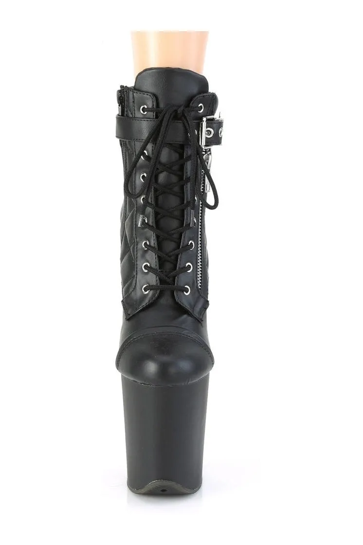 FLAMINGO-800-05 Exotic Ankle Boot | Black Faux Leather