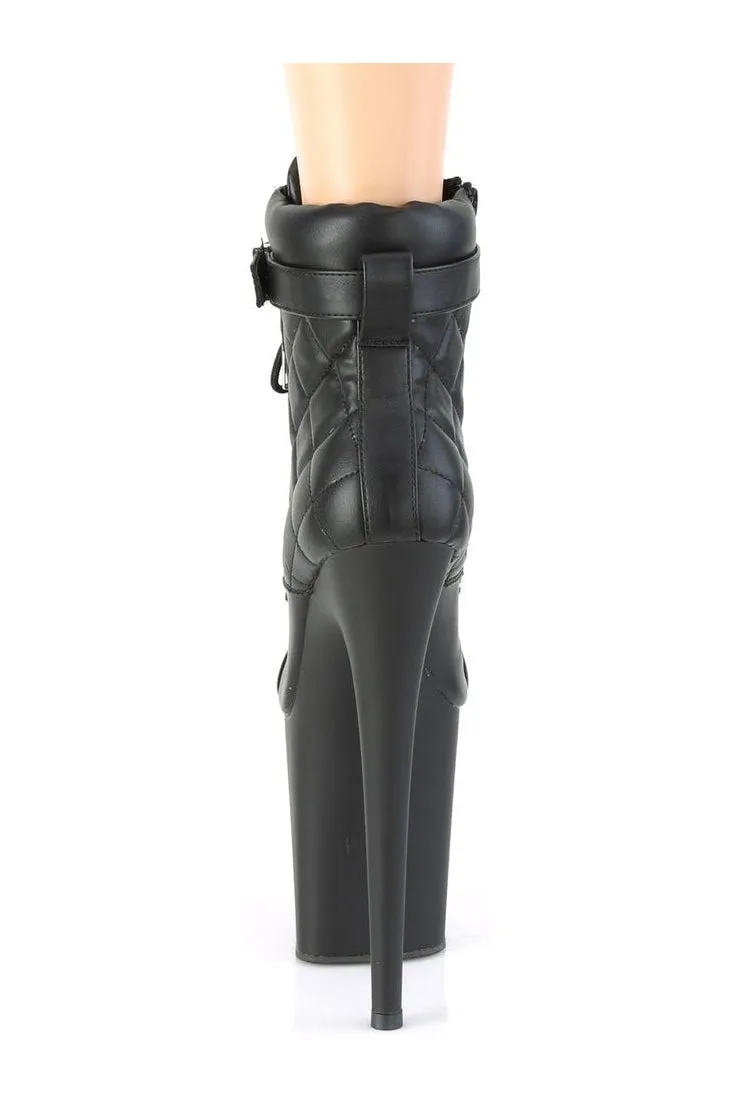 FLAMINGO-800-05 Exotic Ankle Boot | Black Faux Leather