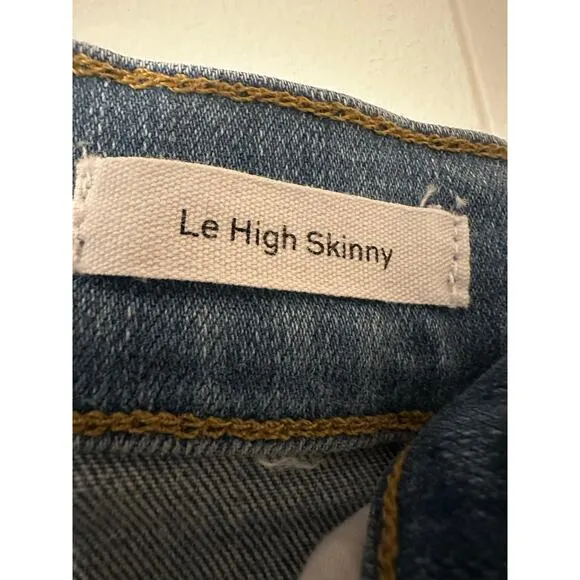 FRAME Le High Skinny Jeans Sz 28  Faded Blue Distressed Detail Ultimate Sexy Fit
