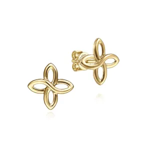 Gabriel & Co. High Polished Quatrefoil Stud Earrings