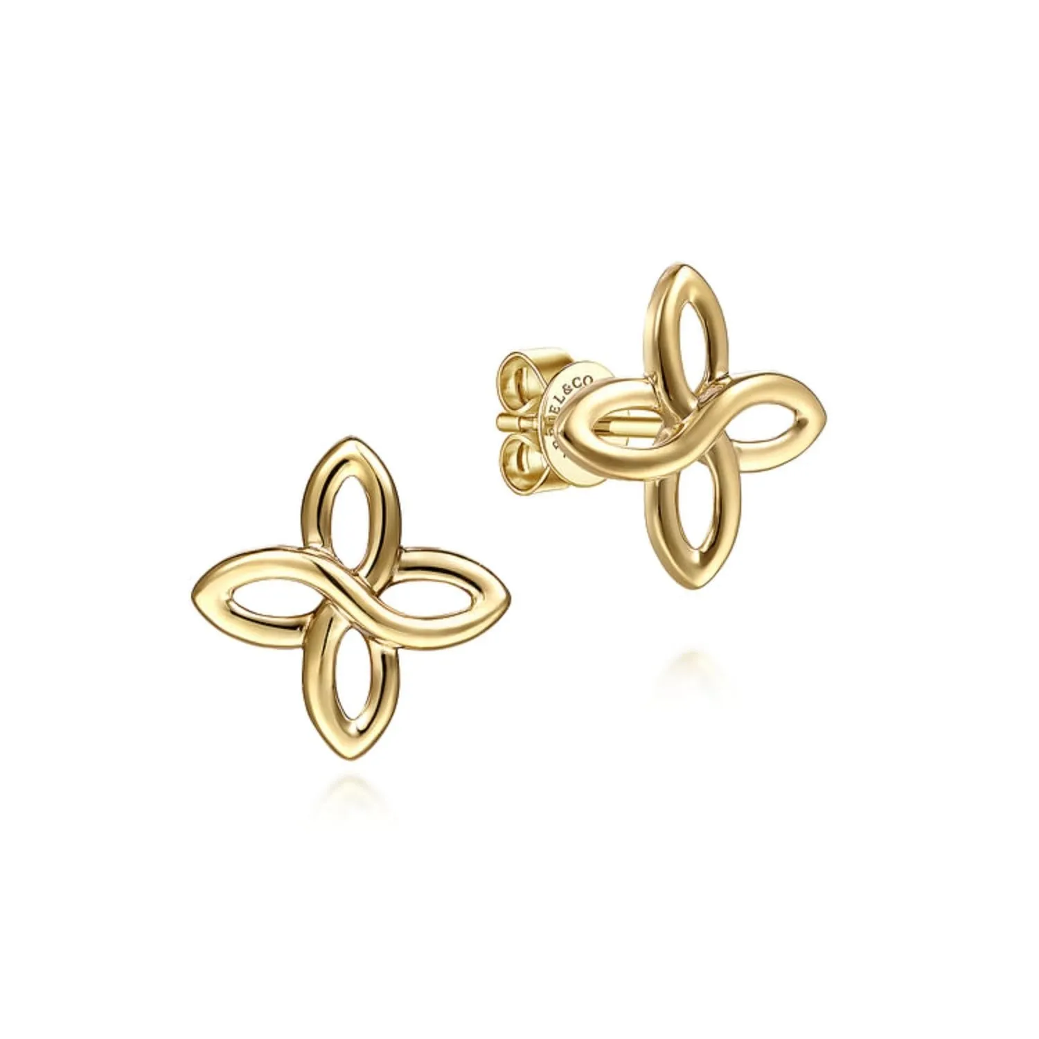 Gabriel & Co. High Polished Quatrefoil Stud Earrings