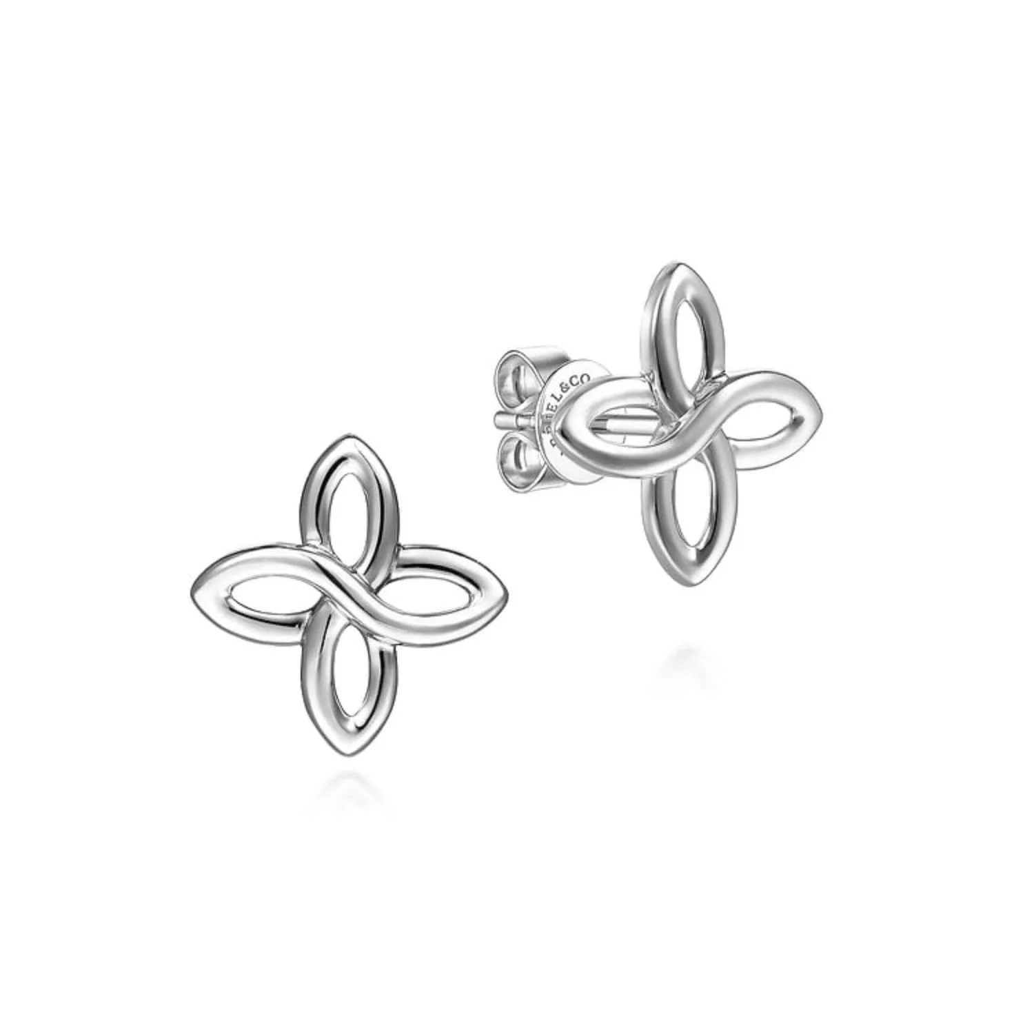 Gabriel & Co. High Polished Quatrefoil Stud Earrings