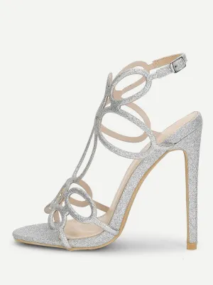 Glitter Design High Heel Sandals