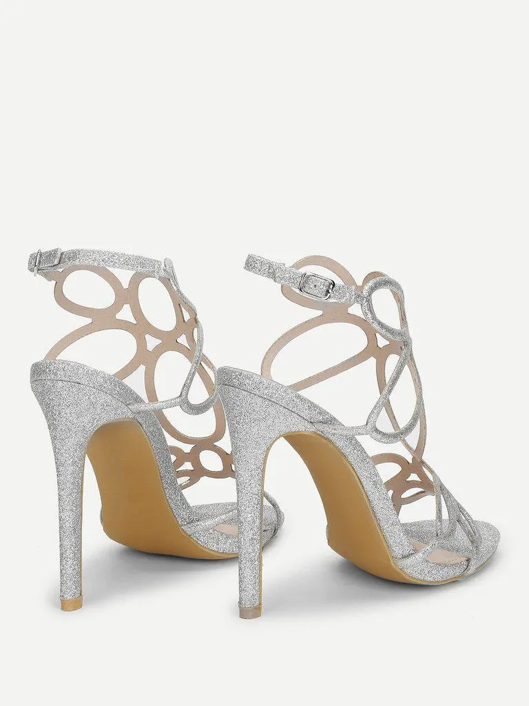 Glitter Design High Heel Sandals