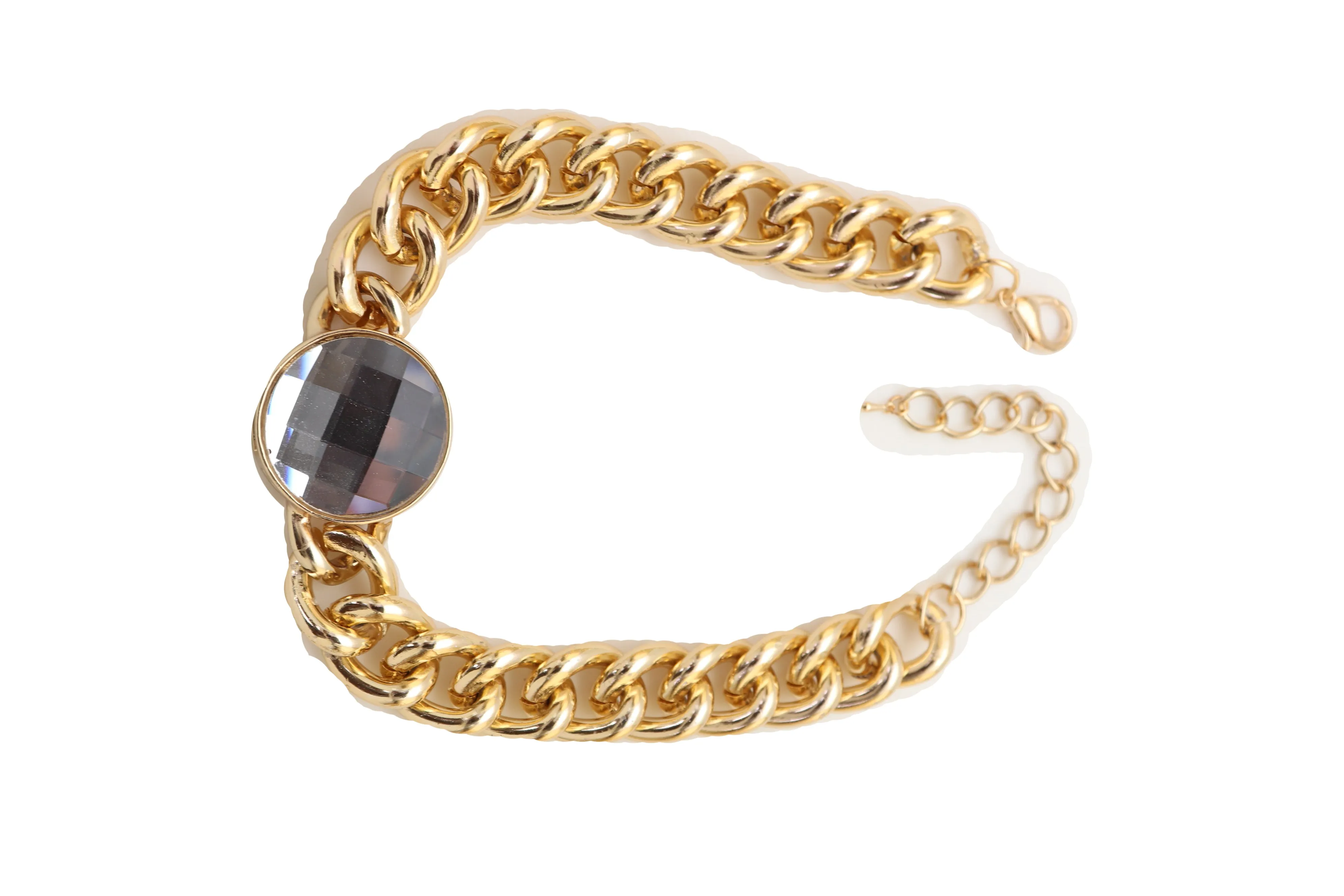 Gold Metal Chunky Chain Link Short Choker Necklace Silver Bling Fancy Style