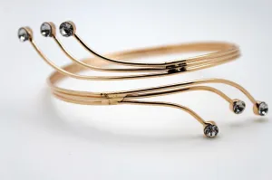 Gold Metal Cuff Upper Arm Bracelet Wrap Around Retro Silver