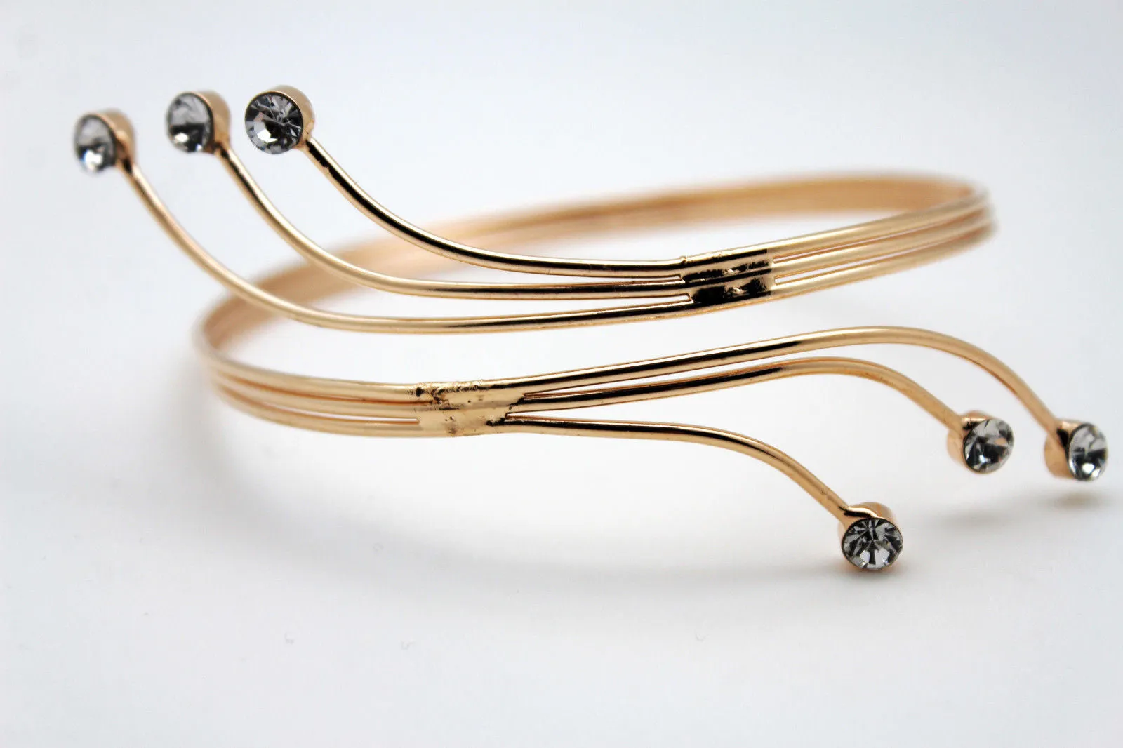 Gold Metal Cuff Upper Arm Bracelet Wrap Around Retro Silver