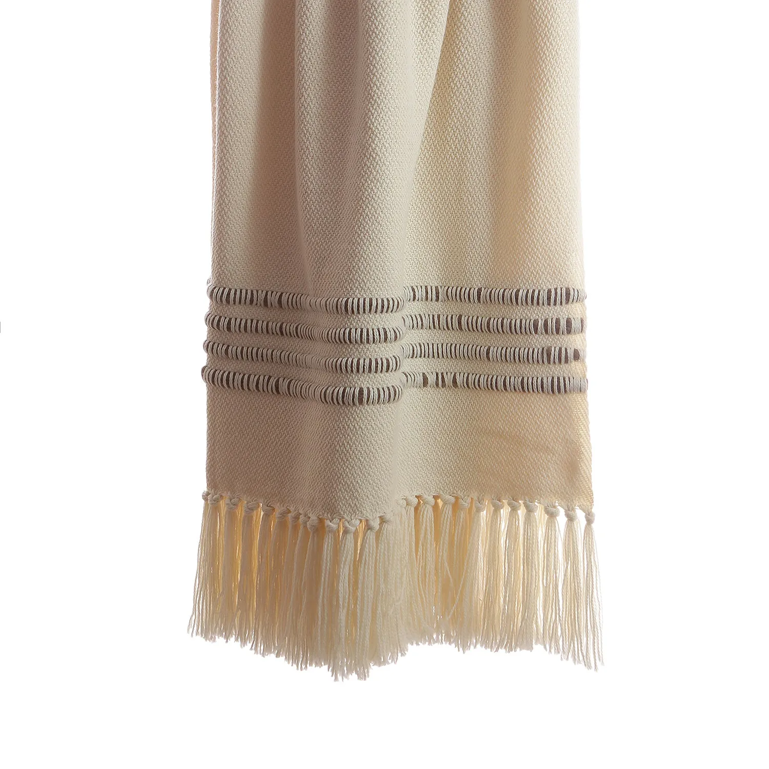 Grey Striped Throw Blanket