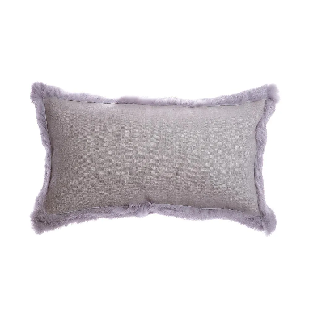Grey Trim Rabbit Square Pillow